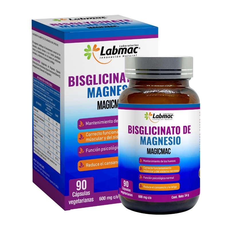 BIS GLICINATO DE  MAGNESIO MAGICMAC CAPSULAS 600 mg FRASCO X 90