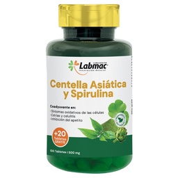 [TAB-0073] CENTELLA ASIÁTICA SPIRULINA 500 MG TAB X 120