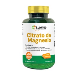 [PDT-0050] CITRATO DE MAGNESIO CÁPSULAS DE 600 mg ENVASE X 120