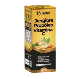 [PDT-0058] JENGIBRE + PROPÓLEO + VITAMINA C JARABE FRASCO X 500 mL