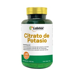 [PDT-0133] CITRATO DE POTASIO CAPSULA 600 mg ENVASE X 120 U